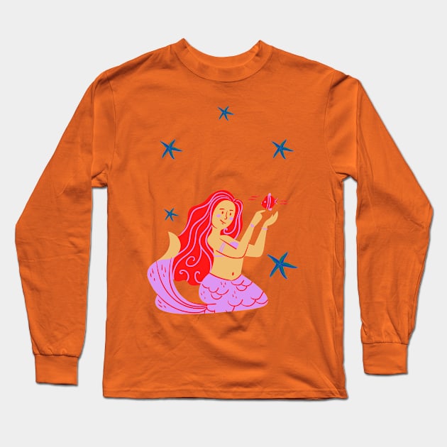 Mermaid T-Shirt Long Sleeve T-Shirt by H&N